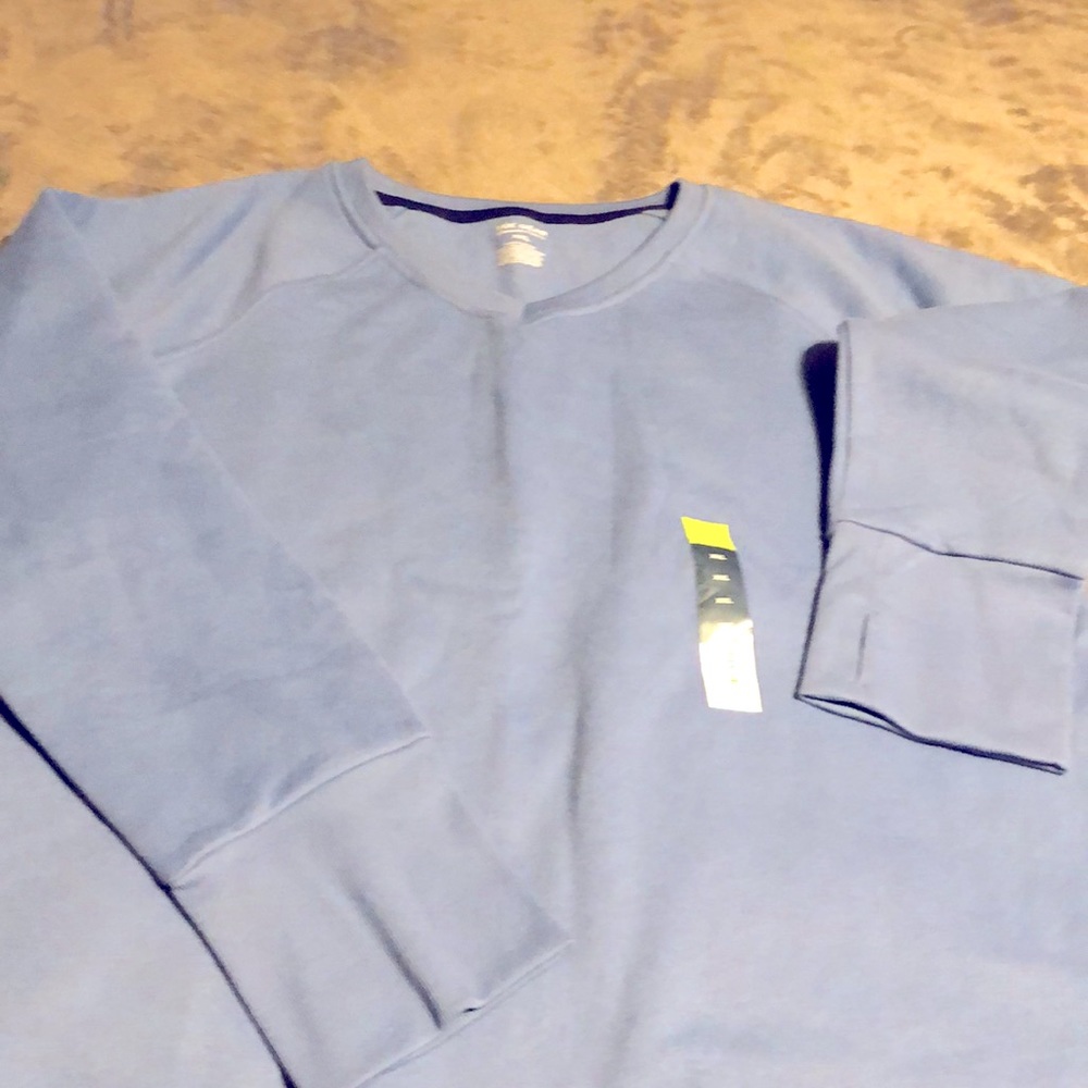 NWT Tek Gear V neck fleece top, Sz XXL Blue